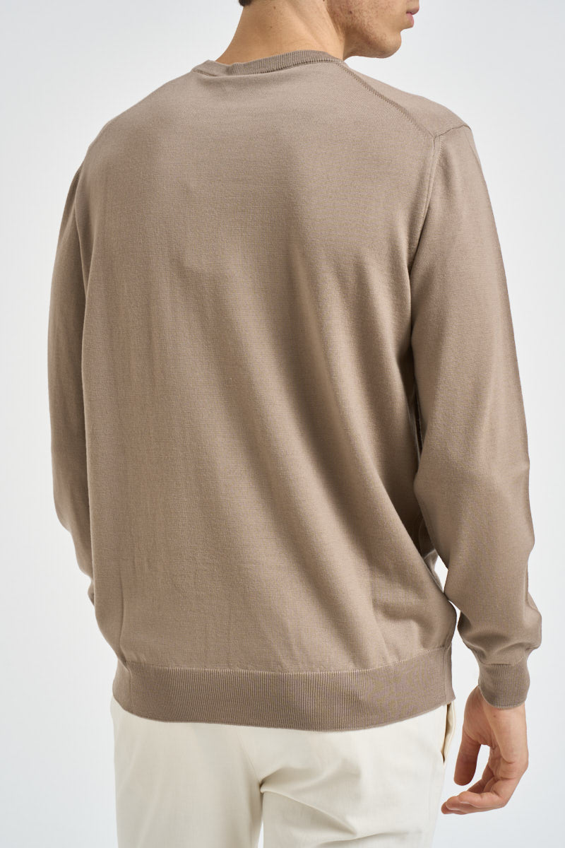 Maglia uomo girocollo in lana merino beige 5000 130 MASQ 