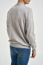 Maglia uomo girocollo in lana merino grigio 5000 300 MASQ 