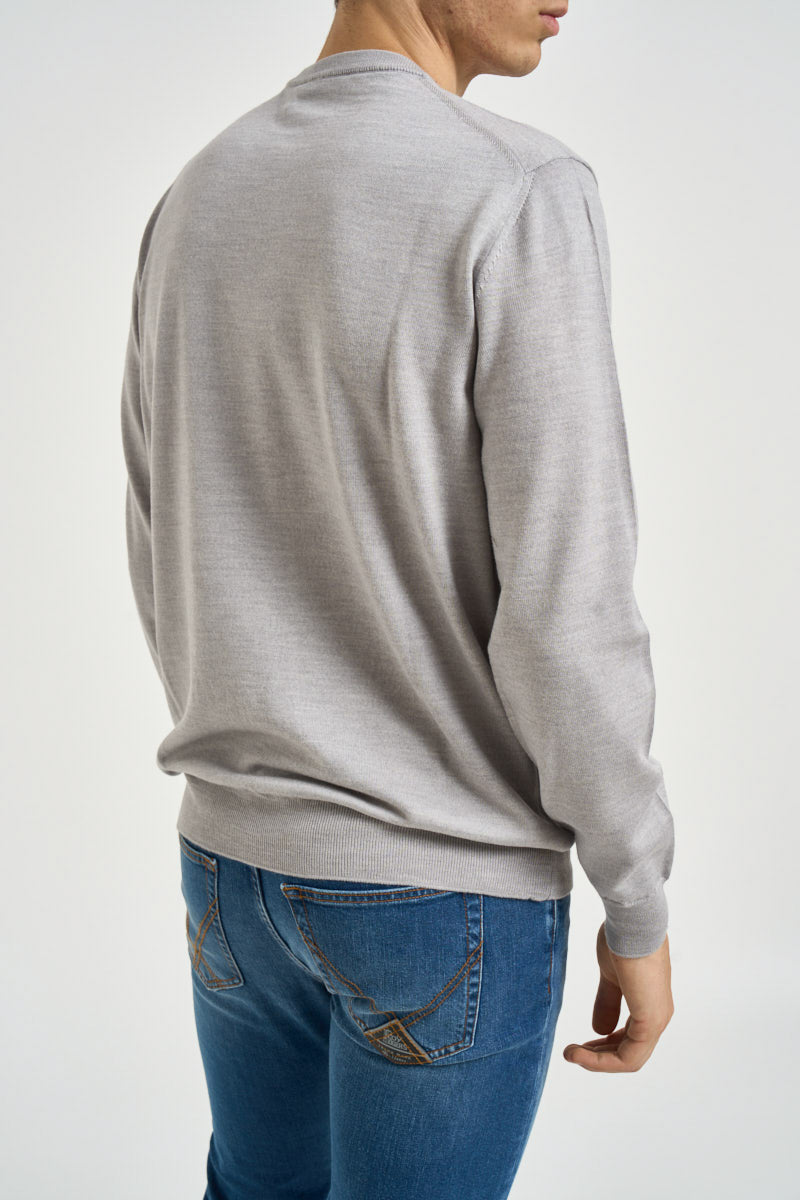 Maglia uomo girocollo in lana merino grigio 5000 300 MASQ 