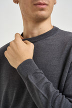 Maglia uomo girocollo in lana merino grigio 5000 395 MASQ 