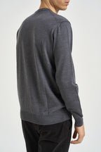Maglia uomo girocollo in lana merino grigio 5000 395 MASQ 