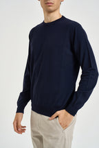 Maglia uomo girocollo in lana merino blu 5000 650 MASQ 