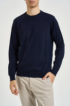 Maglia uomo girocollo in lana merino blu 5000 650 MASQ 