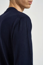 Maglia uomo girocollo in lana merino blu 5000 650 MASQ 