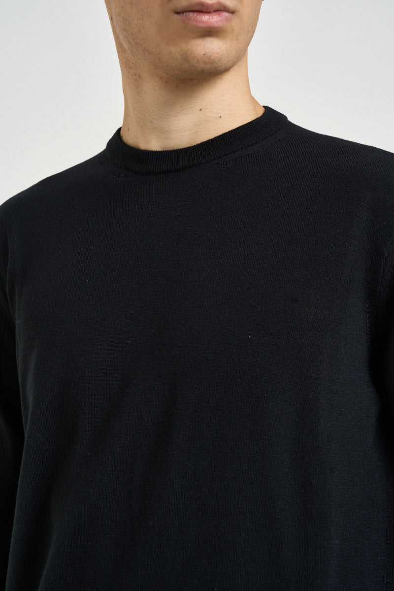 Maglia uomo girocollo in lana merino nera 5000 900 MASQ 