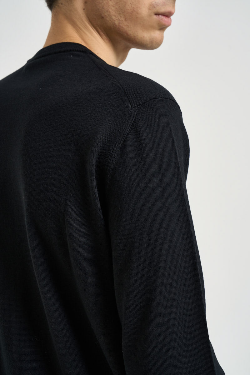 Maglia uomo girocollo in lana merino nera 5000 900 MASQ 