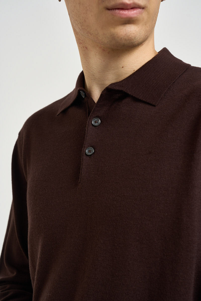 Polo uomo in maglia marrone scuro 5003 480 MASQ 