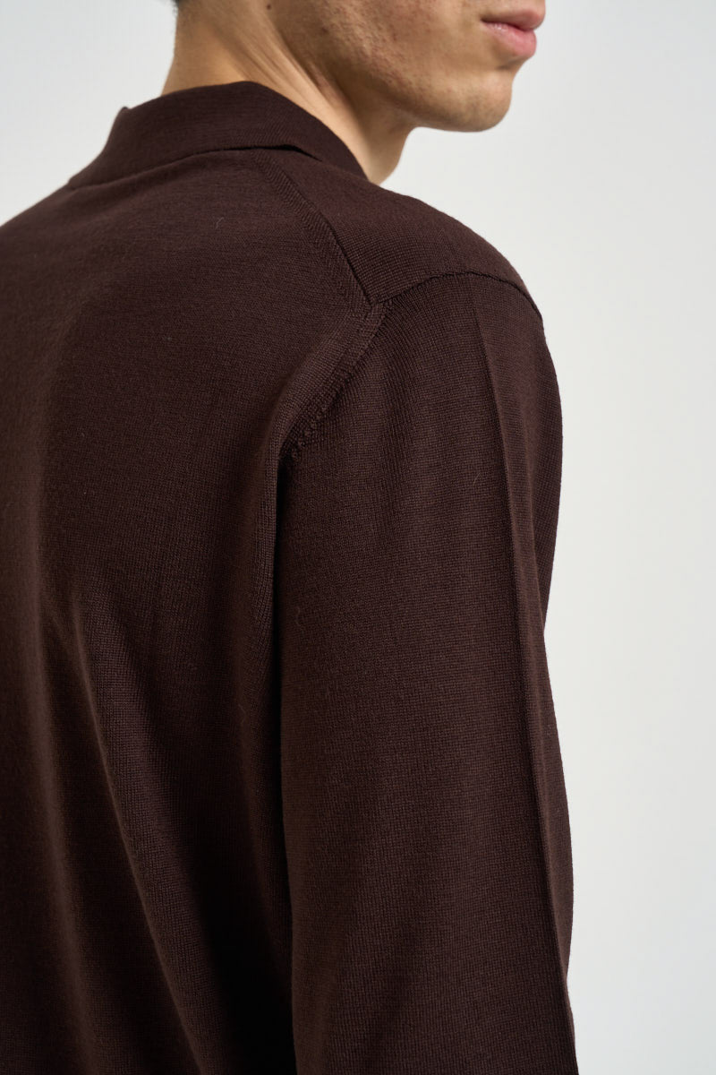 Polo uomo in maglia marrone scuro 5003 480 MASQ 