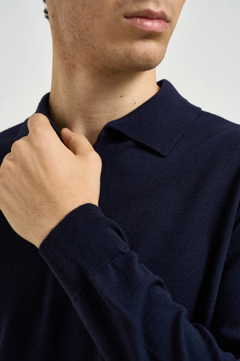 Polo uomo in maglia blu - 3