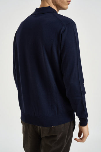 Polo uomo in maglia blu - 4
