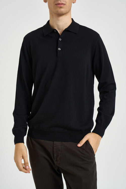 Polo uomo in maglia nera - 1