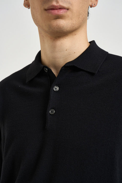 Polo uomo in maglia nera - 2