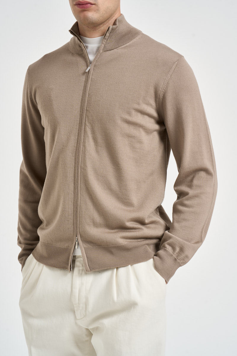 Cardigan uomo full zip beige 5012 130 MASQ 
