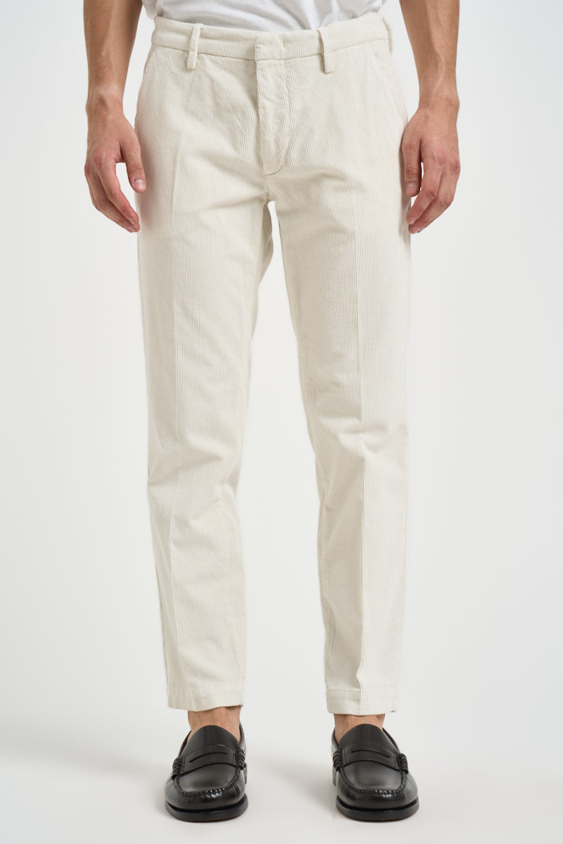 Pantalone uomo in velluto a costine panna MIAMI C8246PANNA MASSIMO BRUNELLI 