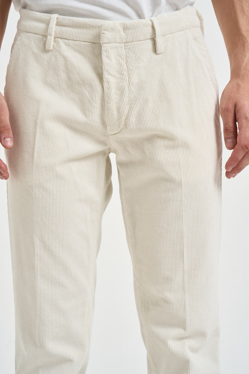 Pantalone uomo in velluto a costine panna MIAMI C8246PANNA MASSIMO BRUNELLI 