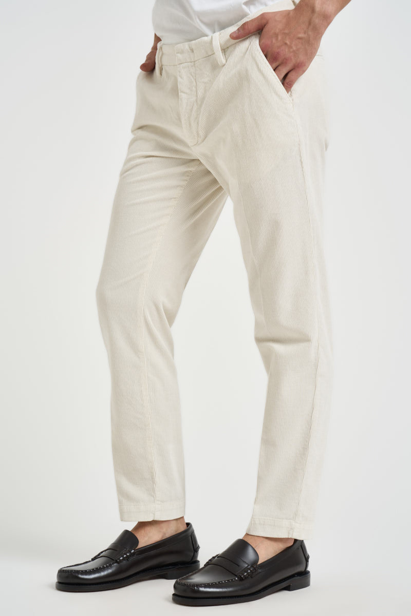 Pantalone uomo in velluto a costine panna MIAMI C8246PANNA MASSIMO BRUNELLI 