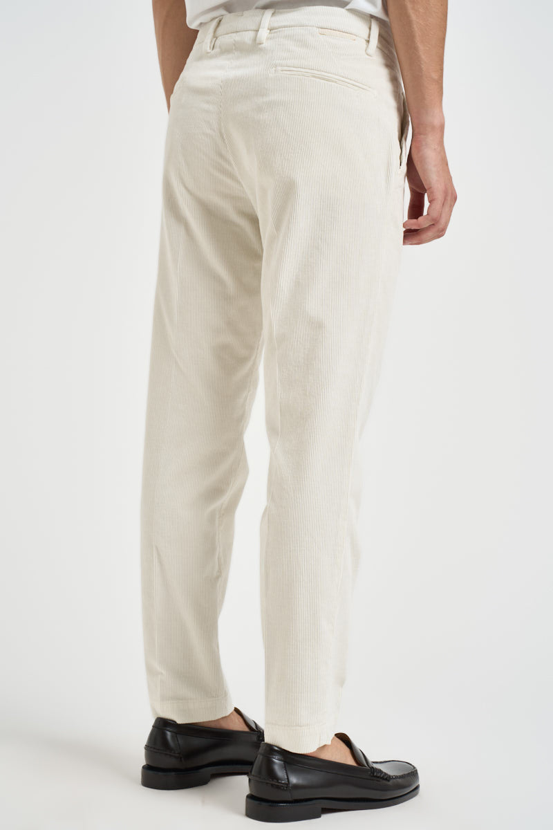 Pantalone uomo in velluto a costine panna MIAMI C8246PANNA MASSIMO BRUNELLI 