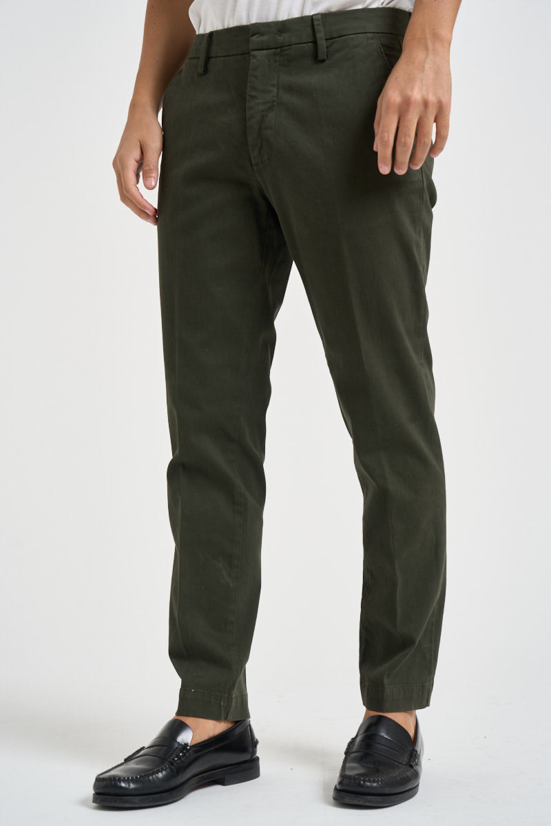 Pantalone uomo chino verde scuro MIAMI C8268MILITARE MASSIMO BRUNELLI 
