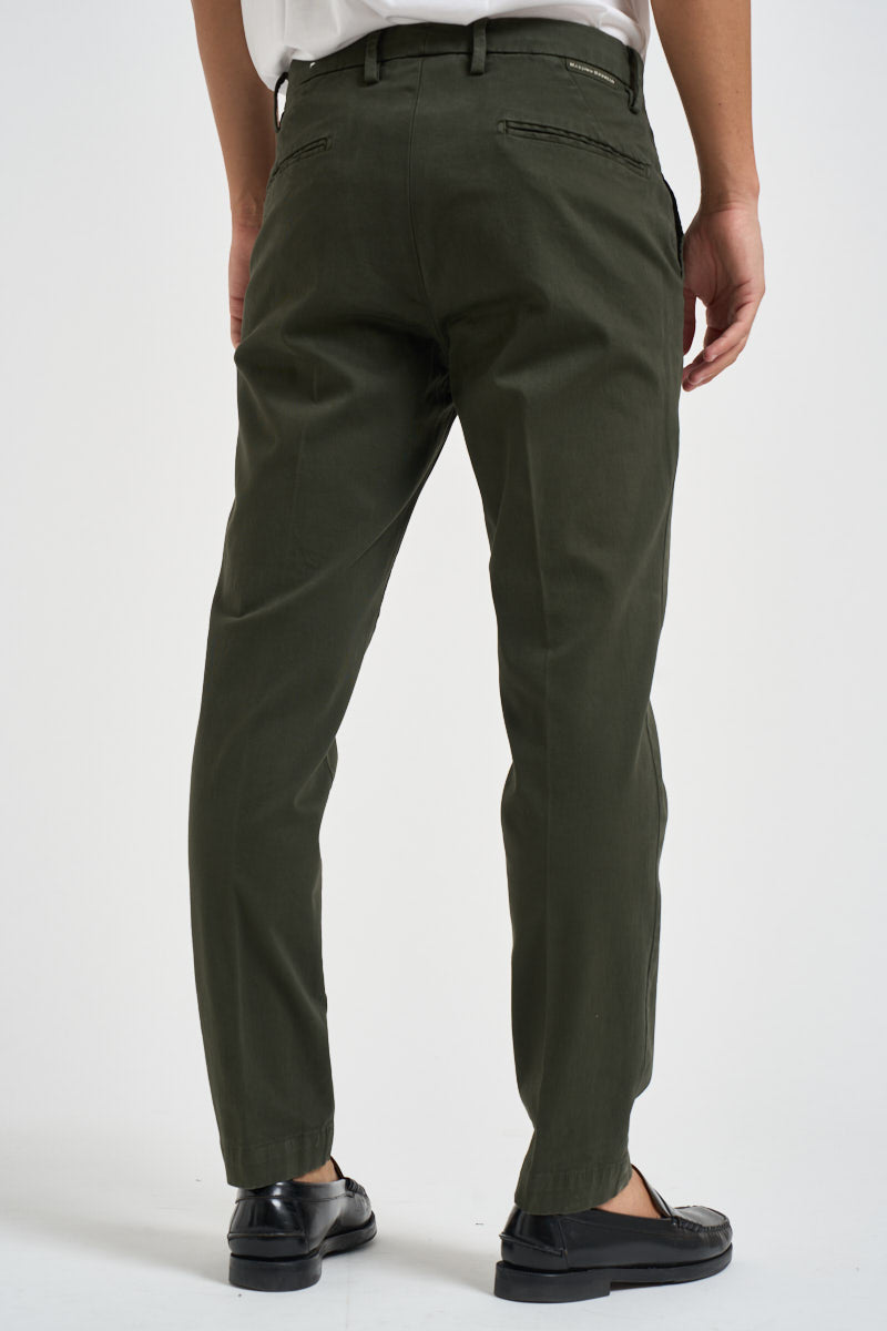 Pantalone uomo chino verde scuro MIAMI C8268MILITARE MASSIMO BRUNELLI 