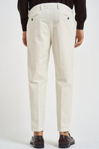 Pantalone uomo dritto in velluto panna TIRANA 8131PANNA MASSIMO BRUNELLI 