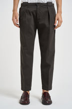 Pantalone uomo con pinces marrone scuro TIRANA 8268MORO MASSIMO BRUNELLI 
