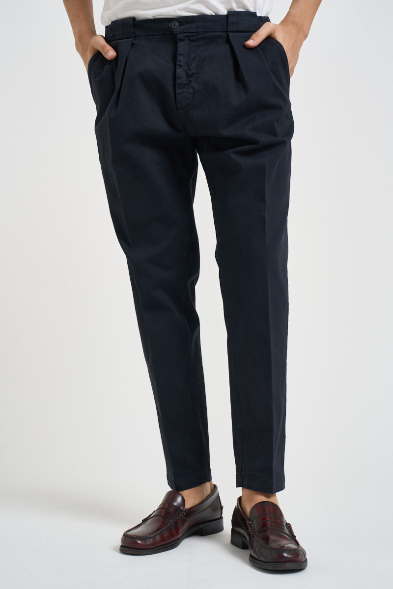 Pantalone uomo con pinces blu navy TIRANA 8268NAVY MASSIMO BRUNELLI 