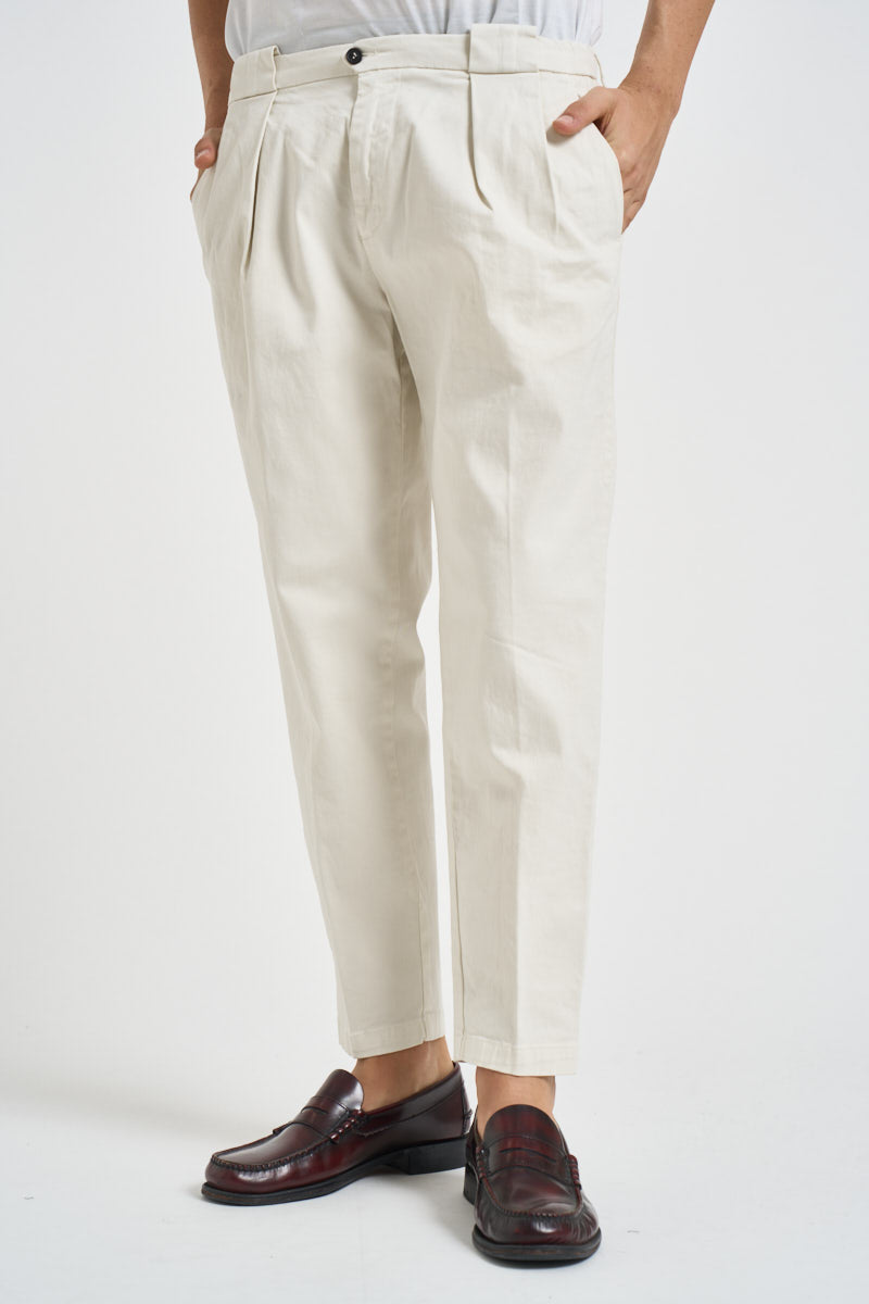 Pantalone uomo con pinces panna TIRANA 8268PANNA MASSIMO BRUNELLI 