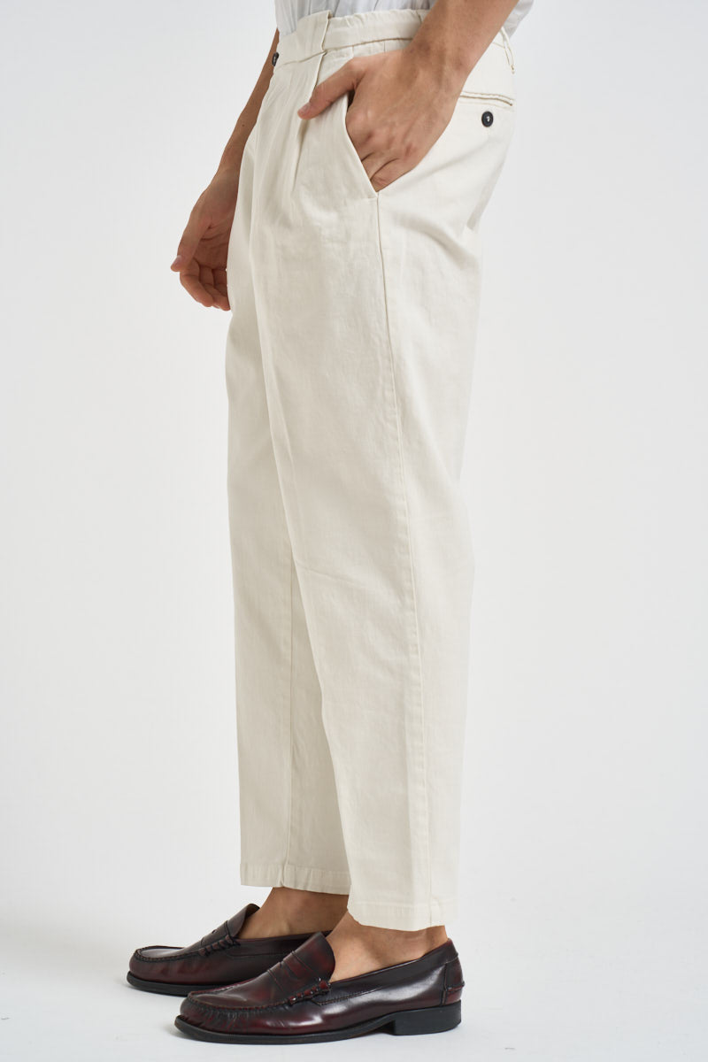 Pantalone uomo con pinces panna TIRANA 8268PANNA MASSIMO BRUNELLI 