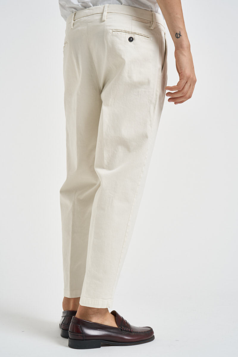 Pantalone uomo con pinces panna TIRANA 8268PANNA MASSIMO BRUNELLI 
