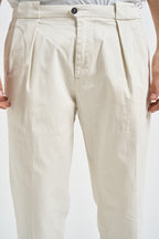 Pantalone uomo con pinces panna TIRANA 8268PANNA MASSIMO BRUNELLI 