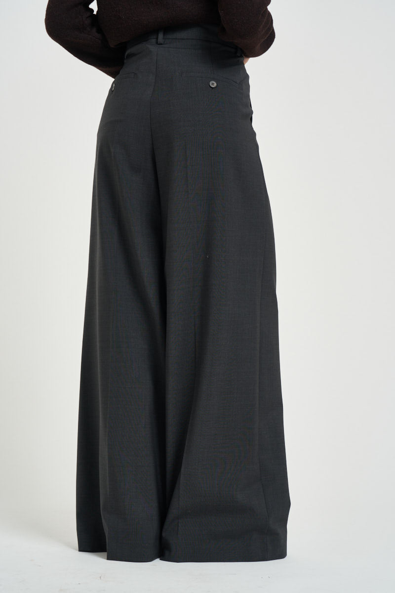 Pantalone donna a palazzo grigio scuro ADELFI 10265015 MAX MARA WEEKEND 