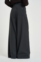 Pantalone donna a palazzo grigio scuro ADELFI 10265015 MAX MARA WEEKEND 