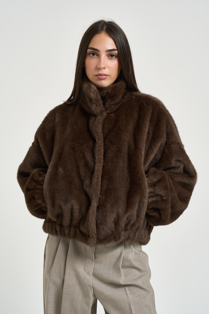 Bomber donna in ecopelliccia marrone ANEMONE 001 MAX MARA WEEKEND 