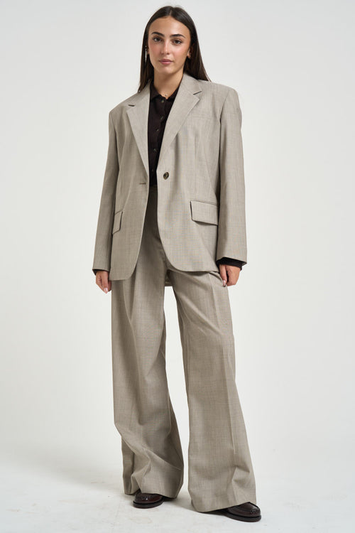 Giacca donna monopetto beige grigio