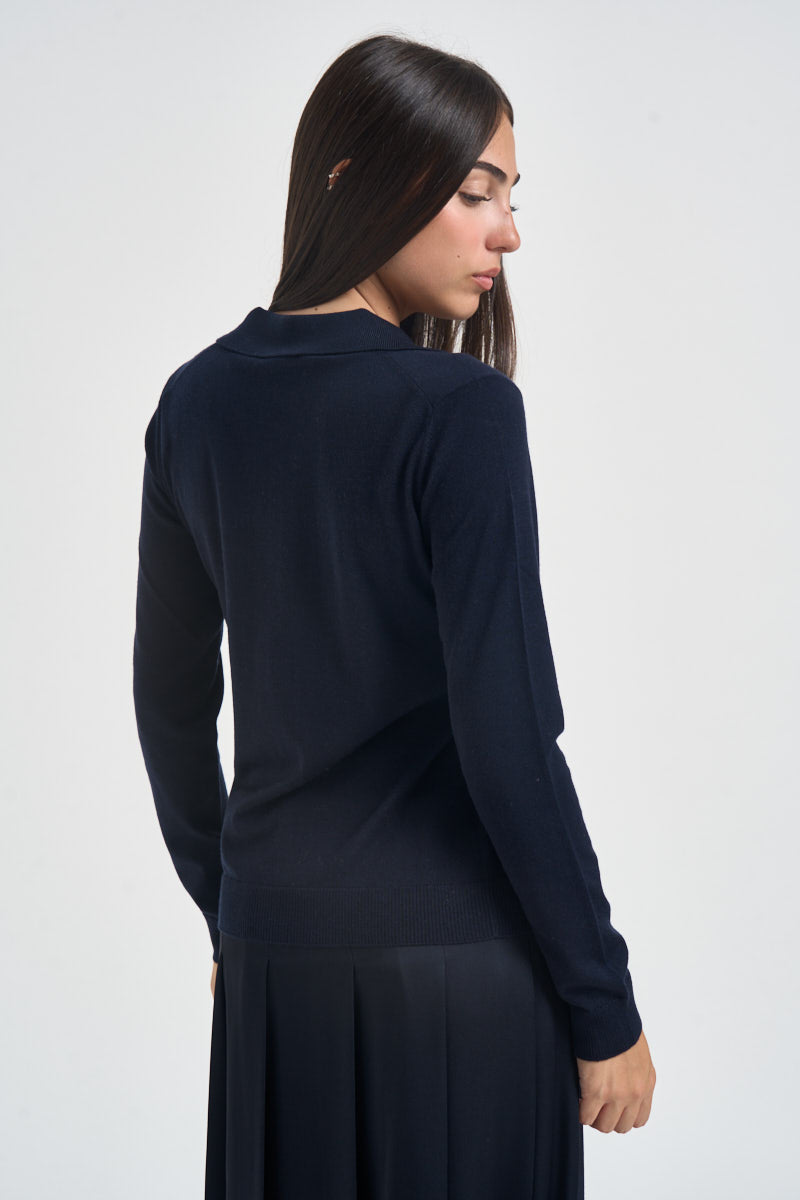 Maglia donna con collo polo blu CAPPA 65084009 MAX MARA WEEKEND 