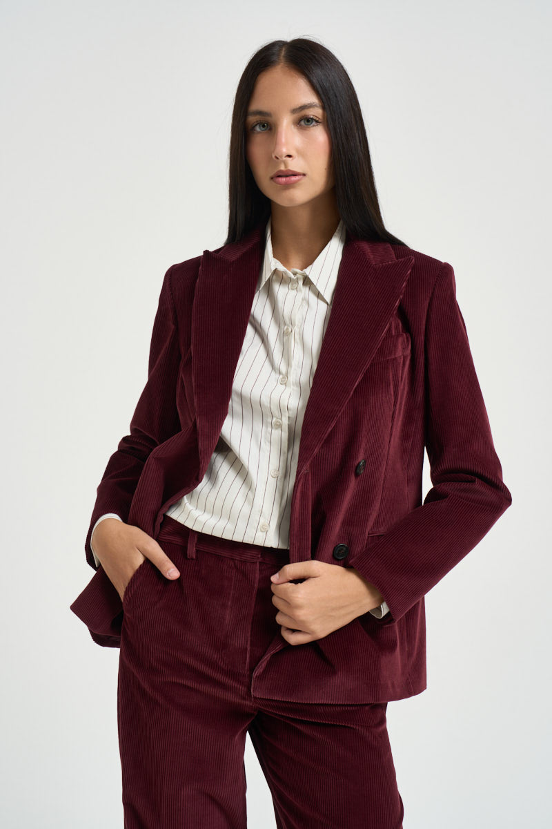 Blazer donna in velluto a coste bordeaux CATANGA 10396006 MAX MARA WEEKEND 