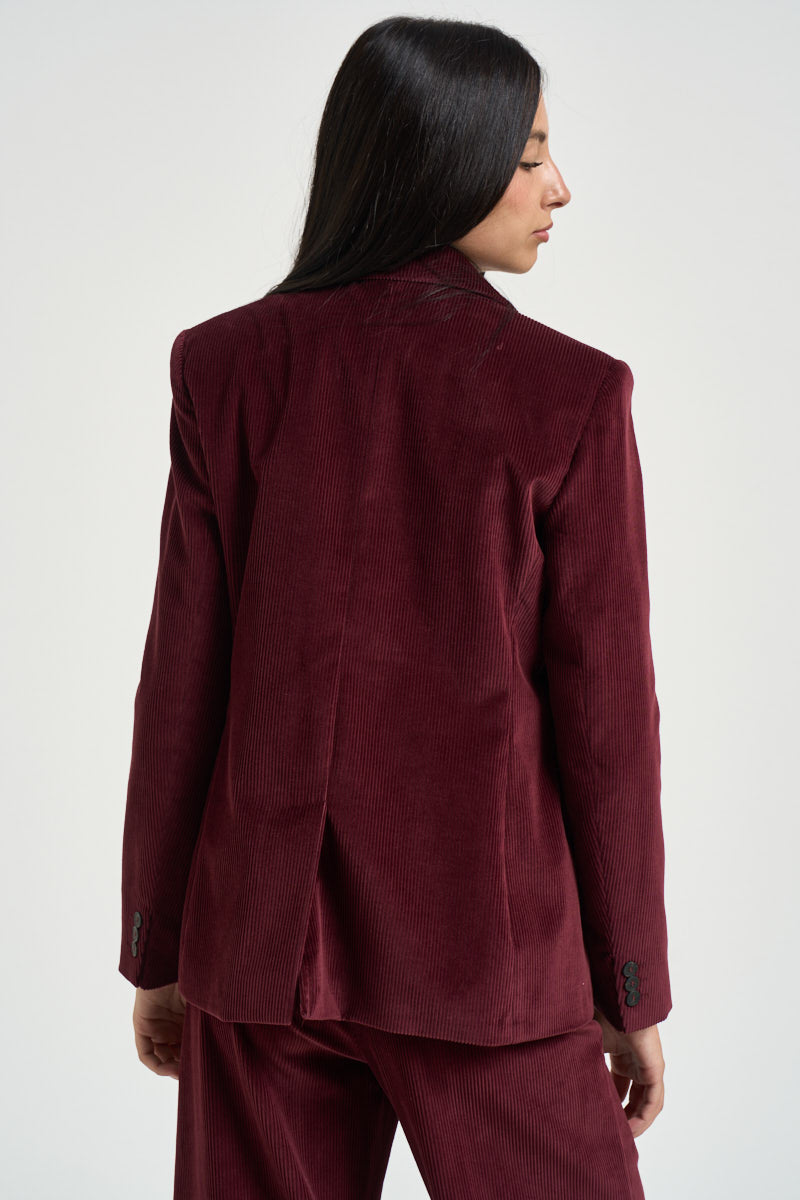 Blazer donna in velluto a coste bordeaux CATANGA 10396006 MAX MARA WEEKEND 