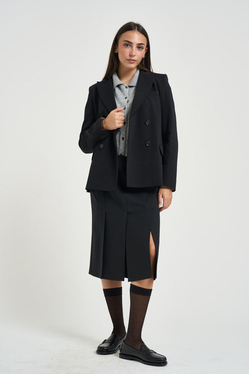 Blazer donna doppiopetto nero