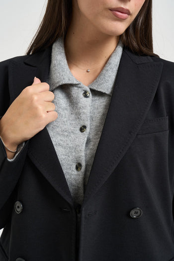 Blazer donna doppiopetto nero - 3