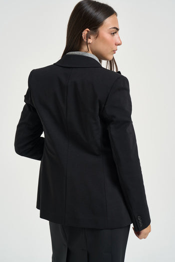 Blazer donna doppiopetto nero - 5