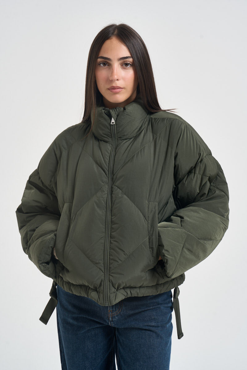 Giubbotto donna imbottito verde militare EDITO 80092003 MAX MARA WEEKEND 