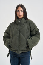 Giubbotto donna imbottito verde militare EDITO 80092003 MAX MARA WEEKEND 