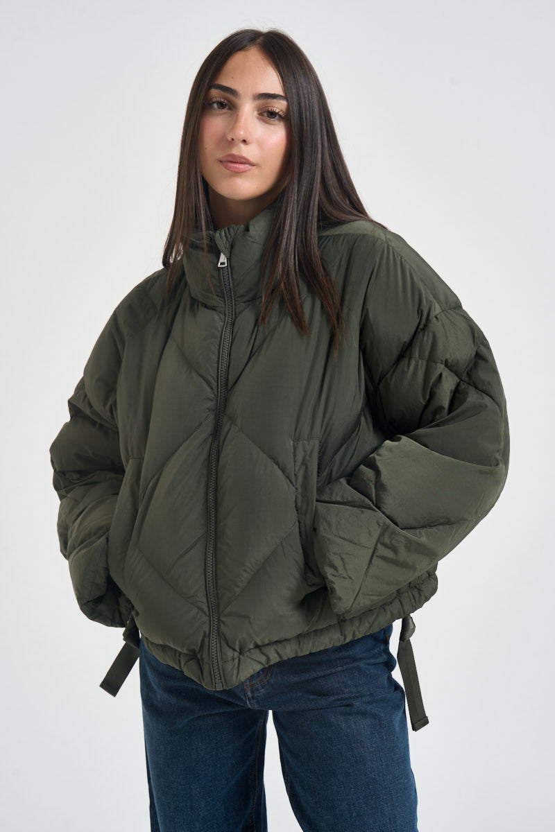 Giubbotto donna imbottito verde militare EDITO 80092003 MAX MARA WEEKEND 