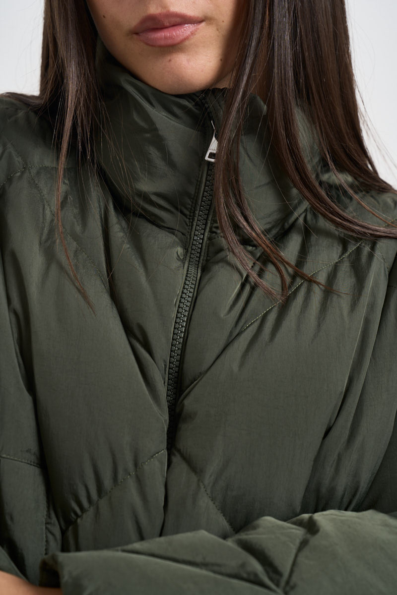 Giubbotto donna imbottito verde militare EDITO 80092003 MAX MARA WEEKEND 