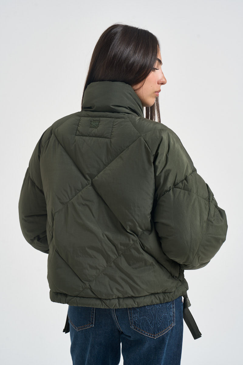 Giubbotto donna imbottito verde militare EDITO 80092003 MAX MARA WEEKEND 