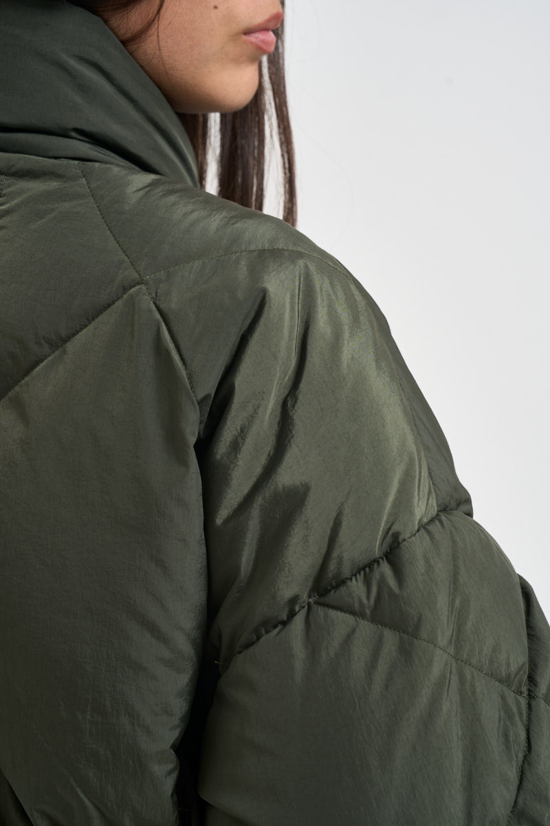 Giubbotto donna imbottito verde militare EDITO 80092003 MAX MARA WEEKEND 