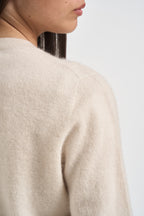 Cardigan donna girocollo beige mèlange ESPOSTO 65085001 MAX MARA WEEKEND 