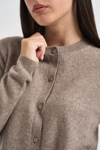 Cardigan donna girocollo tortora mèlange ESPOSTO 65085004 MAX MARA WEEKEND 