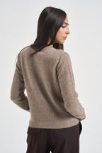 Cardigan donna girocollo tortora mèlange ESPOSTO 65085004 MAX MARA WEEKEND 