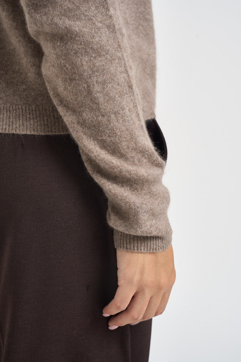 Cardigan donna girocollo tortora mèlange ESPOSTO 65085004 MAX MARA WEEKEND 